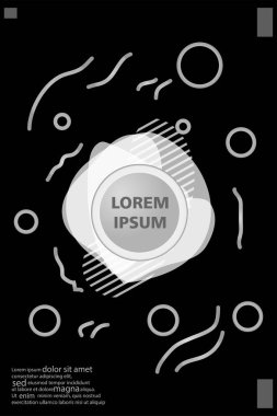 Memphis tarzı kitap tasarım koleksiyonu renkli şablonlarıyla geometrik şekiller, trendy Memphis desenlerle 80's-90's moda. reklam, davet, sunu izole vektör çizim için Ideal