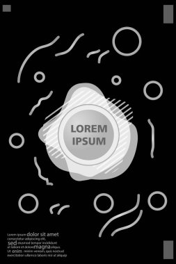 Memphis tarzı kitap tasarım koleksiyonu renkli şablonlarıyla geometrik şekiller, trendy Memphis desenlerle 80's-90's moda. reklam, davet, sunu izole vektör çizim için Ideal