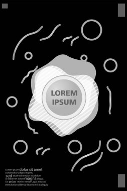 Memphis tarzı kitap tasarım koleksiyonu renkli şablonlarıyla geometrik şekiller, trendy Memphis desenlerle 80's-90's moda. reklam, davet, sunu izole vektör çizim için Ideal