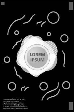 Memphis tarzı kitap tasarım koleksiyonu renkli şablonlarıyla geometrik şekiller, trendy Memphis desenlerle 80's-90's moda. reklam, davet, sunu izole vektör çizim için Ideal