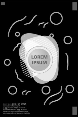 Memphis tarzı kitap tasarım koleksiyonu renkli şablonlarıyla geometrik şekiller, trendy Memphis desenlerle 80's-90's moda. reklam, davet, sunu izole vektör çizim için Ideal