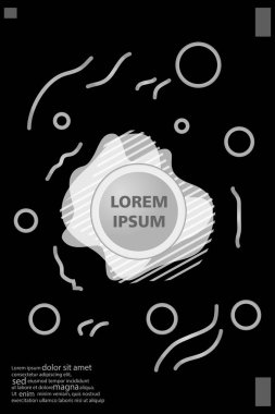 Memphis tarzı kitap tasarım koleksiyonu renkli şablonlarıyla geometrik şekiller, trendy Memphis desenlerle 80's-90's moda. reklam, davet, sunu izole vektör çizim için Ideal