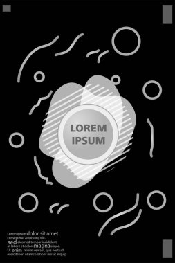 Memphis tarzı kitap tasarım koleksiyonu renkli şablonlarıyla geometrik şekiller, trendy Memphis desenlerle 80's-90's moda. reklam, davet, sunu izole vektör çizim için Ideal