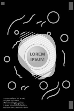 Memphis tarzı kitap tasarım koleksiyonu renkli şablonlarıyla geometrik şekiller, trendy Memphis desenlerle 80's-90's moda. reklam, davet, sunu izole vektör çizim için Ideal