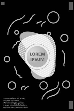 Memphis tarzı kitap tasarım koleksiyonu renkli şablonlarıyla geometrik şekiller, trendy Memphis desenlerle 80's-90's moda. reklam, davet, sunu izole vektör çizim için Ideal
