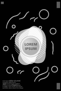 Memphis tarzı kitap tasarım koleksiyonu renkli şablonlarıyla geometrik şekiller, trendy Memphis desenlerle 80's-90's moda. reklam, davet, sunu izole vektör çizim için Ideal