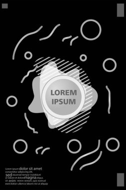 Memphis tarzı kitap tasarım koleksiyonu renkli şablonlarıyla geometrik şekiller, trendy Memphis desenlerle 80's-90's moda. reklam, davet, sunu izole vektör çizim için Ideal