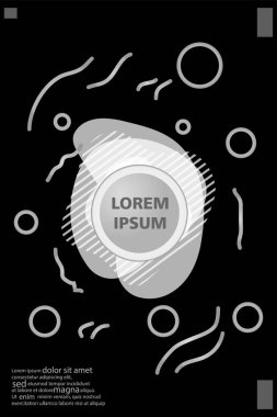 Memphis tarzı kitap tasarım koleksiyonu renkli şablonlarıyla geometrik şekiller, trendy Memphis desenlerle 80's-90's moda. reklam, davet, sunu izole vektör çizim için Ideal