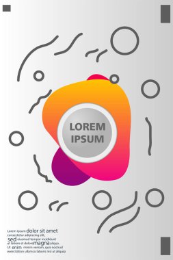 Memphis tarzı kitap tasarım koleksiyonu renkli şablonlarıyla geometrik şekiller, trendy Memphis desenlerle 80's-90's moda. reklam, davet, sunu izole vektör çizim için Ideal