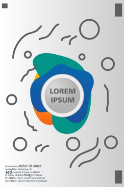 Memphis tarzı kitap tasarım koleksiyonu renkli şablonlarıyla geometrik şekiller, trendy Memphis desenlerle 80's-90's moda. reklam, davet, sunu izole vektör çizim için Ideal