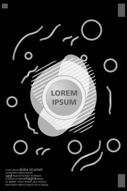 Memphis tarzı kitap tasarım koleksiyonu renkli şablonlarıyla geometrik şekiller, trendy Memphis desenlerle 80's-90's moda. reklam, davet, sunu izole vektör çizim için Ideal