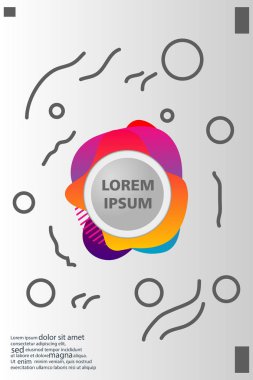 Memphis tarzı kitap tasarım koleksiyonu renkli şablonlarıyla geometrik şekiller, trendy Memphis desenlerle 80's-90's moda. reklam, davet, sunu izole vektör çizim için Ideal