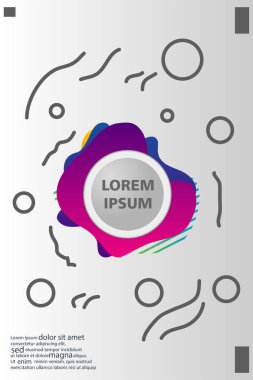 Memphis tarzı kitap tasarım koleksiyonu renkli şablonlarıyla geometrik şekiller, trendy Memphis desenlerle 80's-90's moda. reklam, davet, sunu izole vektör çizim için Ideal