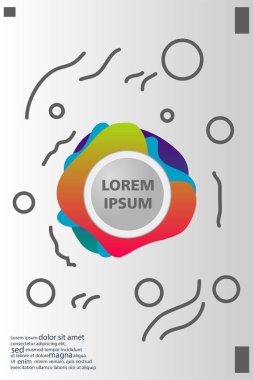 Memphis tarzı kitap tasarım koleksiyonu renkli şablonlarıyla geometrik şekiller, trendy Memphis desenlerle 80's-90's moda. reklam, davet, sunu izole vektör çizim için Ideal