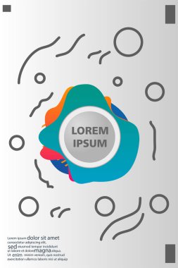 Memphis tarzı kitap tasarım koleksiyonu renkli şablonlarıyla geometrik şekiller, trendy Memphis desenlerle 80's-90's moda. reklam, davet, sunu izole vektör çizim için Ideal