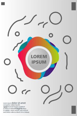 Memphis tarzı kitap tasarım koleksiyonu renkli şablonlarıyla geometrik şekiller, trendy Memphis desenlerle 80's-90's moda. reklam, davet, sunu izole vektör çizim için Ideal