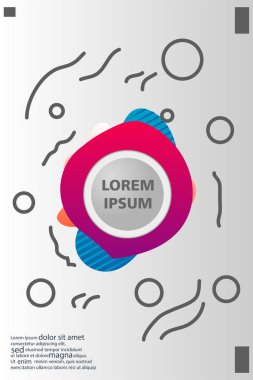 Memphis tarzı kitap tasarım koleksiyonu renkli şablonlarıyla geometrik şekiller, trendy Memphis desenlerle 80's-90's moda. reklam, davet, sunu izole vektör çizim için Ideal