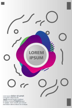 Memphis tarzı kitap tasarım koleksiyonu renkli şablonlarıyla geometrik şekiller, trendy Memphis desenlerle 80's-90's moda. reklam, davet, sunu izole vektör çizim için Ideal