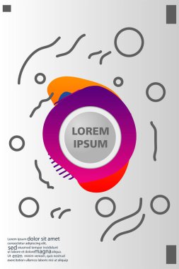 Memphis tarzı kitap tasarım koleksiyonu renkli şablonlarıyla geometrik şekiller, trendy Memphis desenlerle 80's-90's moda. reklam, davet, sunu izole vektör çizim için Ideal