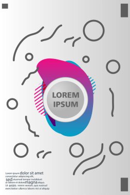 Memphis tarzı kitap tasarım koleksiyonu renkli şablonlarıyla geometrik şekiller, trendy Memphis desenlerle 80's-90's moda. reklam, davet, sunu izole vektör çizim için Ideal