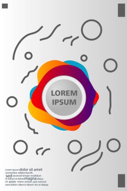 Memphis tarzı kitap tasarım koleksiyonu renkli şablonlarıyla geometrik şekiller, trendy Memphis desenlerle 80's-90's moda. reklam, davet, sunu izole vektör çizim için Ideal