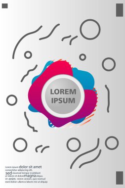 Memphis tarzı kitap tasarım koleksiyonu renkli şablonlarıyla geometrik şekiller, trendy Memphis desenlerle 80's-90's moda. reklam, davet, sunu izole vektör çizim için Ideal