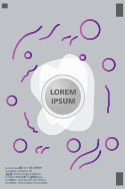 Memphis tarzı kitap tasarım koleksiyonu renkli şablonlarıyla geometrik şekiller, trendy Memphis desenlerle 80's-90's moda. reklam, davet, sunu izole vektör çizim için Ideal