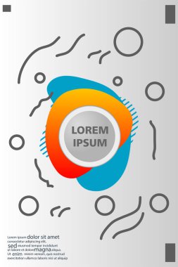 Memphis tarzı kitap tasarım koleksiyonu renkli şablonlarıyla geometrik şekiller, trendy Memphis desenlerle 80's-90's moda. reklam, davet, sunu izole vektör çizim için Ideal