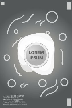 Memphis tarzı kitap tasarım koleksiyonu renkli şablonlarıyla geometrik şekiller, trendy Memphis desenlerle 80's-90's moda. reklam, davet, sunu izole vektör çizim için Ideal