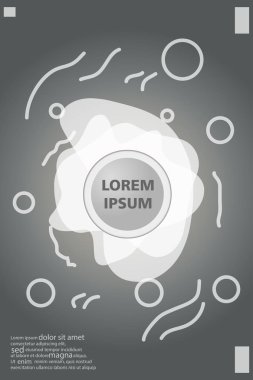 Memphis tarzı kitap tasarım koleksiyonu renkli şablonlarıyla geometrik şekiller, trendy Memphis desenlerle 80's-90's moda. reklam, davet, sunu izole vektör çizim için Ideal