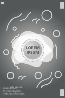 Memphis tarzı kitap tasarım koleksiyonu renkli şablonlarıyla geometrik şekiller, trendy Memphis desenlerle 80's-90's moda. reklam, davet, sunu izole vektör çizim için Ideal