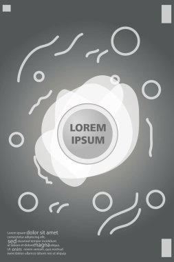 Memphis tarzı kitap tasarım koleksiyonu renkli şablonlarıyla geometrik şekiller, trendy Memphis desenlerle 80's-90's moda. reklam, davet, sunu izole vektör çizim için Ideal