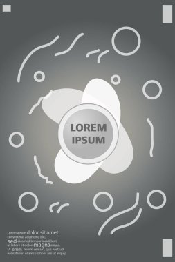 Memphis tarzı kitap tasarım koleksiyonu renkli şablonlarıyla geometrik şekiller, trendy Memphis desenlerle 80's-90's moda. reklam, davet, sunu izole vektör çizim için Ideal