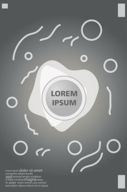 Memphis tarzı kitap tasarım koleksiyonu renkli şablonlarıyla geometrik şekiller, trendy Memphis desenlerle 80's-90's moda. reklam, davet, sunu izole vektör çizim için Ideal