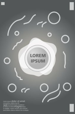 Memphis tarzı kitap tasarım koleksiyonu renkli şablonlarıyla geometrik şekiller, trendy Memphis desenlerle 80's-90's moda. reklam, davet, sunu izole vektör çizim için Ideal