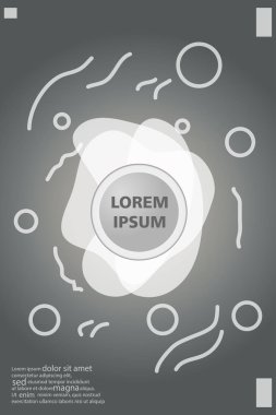 Memphis tarzı kitap tasarım koleksiyonu renkli şablonlarıyla geometrik şekiller, trendy Memphis desenlerle 80's-90's moda. reklam, davet, sunu izole vektör çizim için Ideal