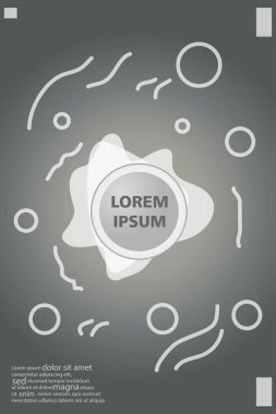 Memphis tarzı kitap tasarım koleksiyonu renkli şablonlarıyla geometrik şekiller, trendy Memphis desenlerle 80's-90's moda. reklam, davet, sunu izole vektör çizim için Ideal