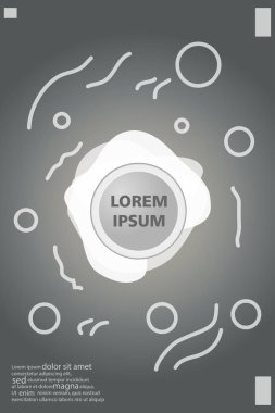 Memphis tarzı kitap tasarım koleksiyonu renkli şablonlarıyla geometrik şekiller, trendy Memphis desenlerle 80's-90's moda. reklam, davet, sunu izole vektör çizim için Ideal