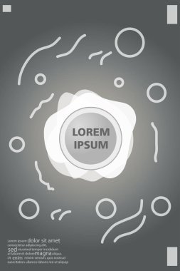 Memphis tarzı kitap tasarım koleksiyonu renkli şablonlarıyla geometrik şekiller, trendy Memphis desenlerle 80's-90's moda. reklam, davet, sunu izole vektör çizim için Ideal