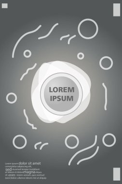 Memphis tarzı kitap tasarım koleksiyonu renkli şablonlarıyla geometrik şekiller, trendy Memphis desenlerle 80's-90's moda. reklam, davet, sunu izole vektör çizim için Ideal