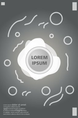 Memphis tarzı kitap tasarım koleksiyonu renkli şablonlarıyla geometrik şekiller, trendy Memphis desenlerle 80's-90's moda. reklam, davet, sunu izole vektör çizim için Ideal