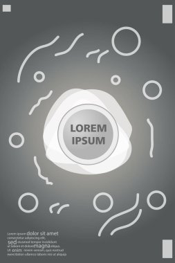 Memphis tarzı kitap tasarım koleksiyonu renkli şablonlarıyla geometrik şekiller, trendy Memphis desenlerle 80's-90's moda. reklam, davet, sunu izole vektör çizim için Ideal