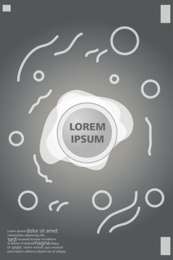 Memphis tarzı kitap tasarım koleksiyonu renkli şablonlarıyla geometrik şekiller, trendy Memphis desenlerle 80's-90's moda. reklam, davet, sunu izole vektör çizim için Ideal