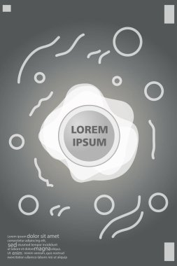 Memphis tarzı kitap tasarım koleksiyonu renkli şablonlarıyla geometrik şekiller, trendy Memphis desenlerle 80's-90's moda. reklam, davet, sunu izole vektör çizim için Ideal