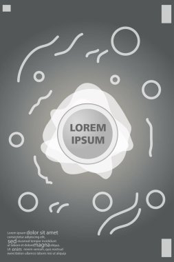 Memphis tarzı kitap tasarım koleksiyonu renkli şablonlarıyla geometrik şekiller, trendy Memphis desenlerle 80's-90's moda. reklam, davet, sunu izole vektör çizim için Ideal