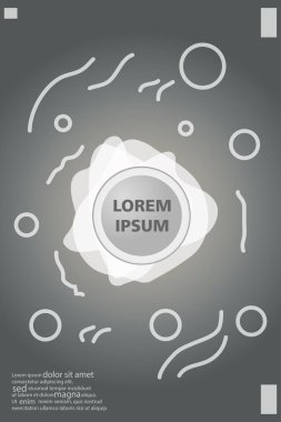 Memphis tarzı kitap tasarım koleksiyonu renkli şablonlarıyla geometrik şekiller, trendy Memphis desenlerle 80's-90's moda. reklam, davet, sunu izole vektör çizim için Ideal