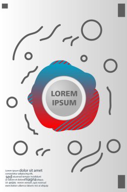 Memphis tarzı kitap tasarım koleksiyonu renkli şablonlarıyla geometrik şekiller, trendy Memphis desenlerle 80's-90's moda. reklam, davet, sunu izole vektör çizim için Ideal