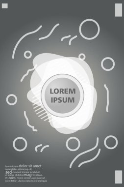 Memphis tarzı kitap tasarım koleksiyonu renkli şablonlarıyla geometrik şekiller, trendy Memphis desenlerle 80's-90's moda. reklam, davet, sunu izole vektör çizim için Ideal