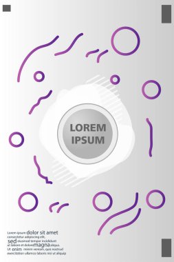 Memphis tarzı kitap tasarım koleksiyonu renkli şablonlarıyla geometrik şekiller, trendy Memphis desenlerle 80's-90's moda. reklam, davet, sunu izole vektör çizim için Ideal