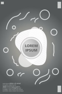 Memphis tarzı kitap tasarım koleksiyonu renkli şablonlarıyla geometrik şekiller, trendy Memphis desenlerle 80's-90's moda. reklam, davet, sunu izole vektör çizim için Ideal